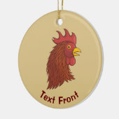 Red Rooster's Head Keramik Ornament (Links)