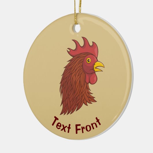 Red Rooster's Head Keramik Ornament (Links)