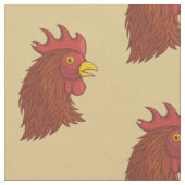 Red Rooster's Head Pattern Stoff (Nahaufnahme)