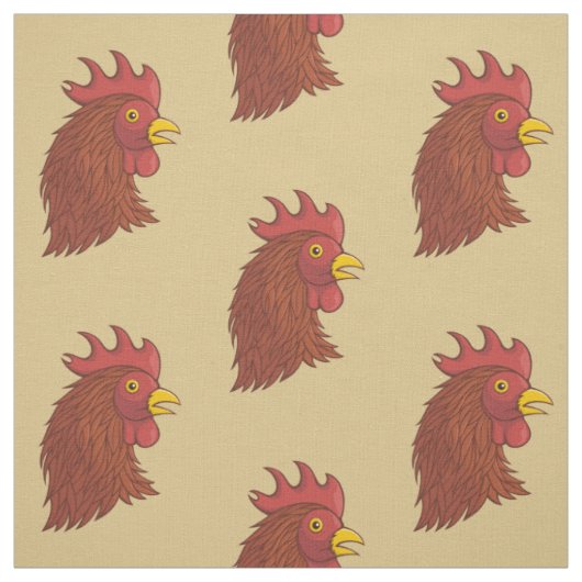 Red Rooster's Head Pattern Stoff (Muster)