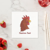 Red Rooster's Head Serviette (Beispiel)
