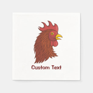 Red Rooster's Head Serviette