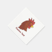 Red Rooster's Head Serviette (Ecke)