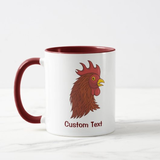 Red Rooster's Head Tasse (Links)