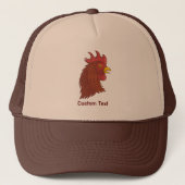 Red Rooster's Head Truckerkappe (Vorderseite)