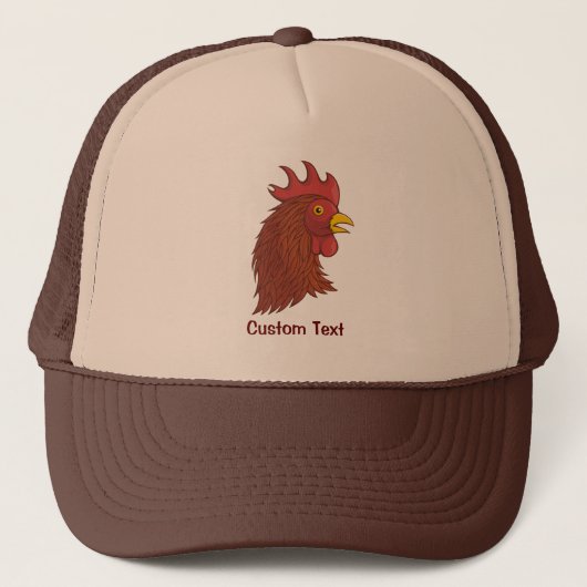 Red Rooster's Head Truckerkappe (Vorderseite)