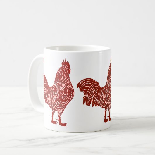 Red Roosters Trio Tasse (Vorderseite Links)