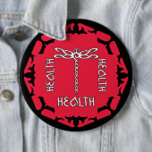 Red Root Chakra "Health" Dragonfly Design Button (Beispiel)