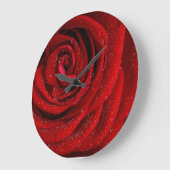 Red rosa morning große wanduhr (Winkel)