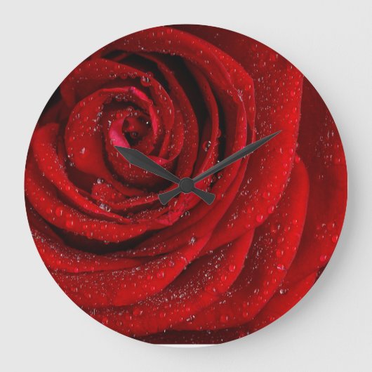 Red rosa morning große wanduhr (Vorderseite)