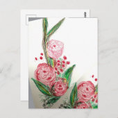 Red Rosas Asymmetric Postkarte (Vorne/Hinten)