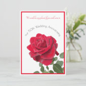 Red Rose Anniversary or other event Invitation Einladung (Stehend Vorderseite)