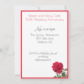 Red Rose Anniversary or other event Invitation Einladung (Rückseite)