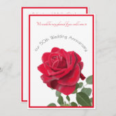 Red Rose Anniversary or other event Invitation Einladung (Vorne/Hinten)