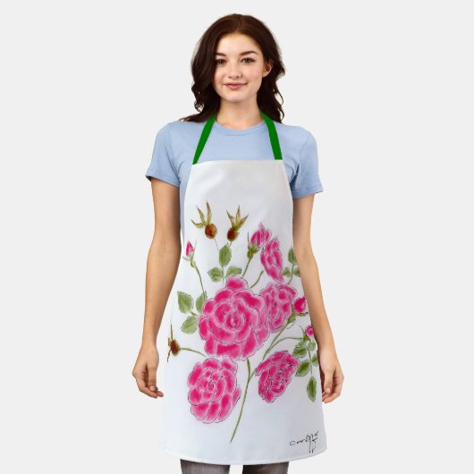 Red Rose Apron Schürze (Getragen)