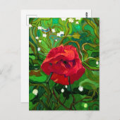 RED ROSE ART POSTKARTE (Vorne/Hinten)