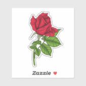 Red Rose Aufkleber (Blatt)
