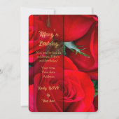 Red Rose Birthday Card Dankeskarte (Vorderseite)
