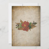 Red Rose Bouquets Vintage Wedding Einladung (Rückseite)