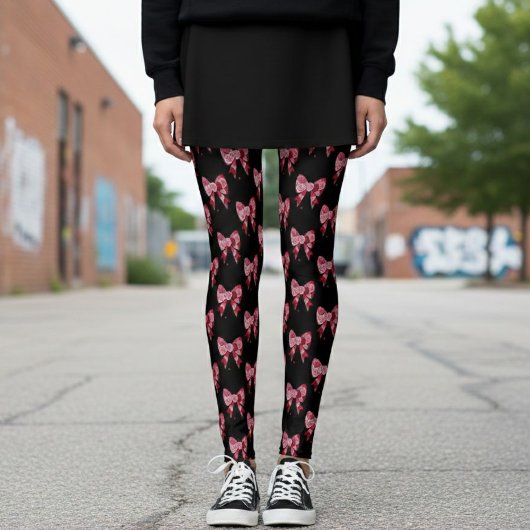 Red Rose Bows Leggings