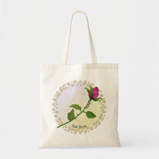 Red Rose custom name Tote Bag Tragetasche (Vorne)
