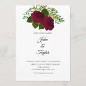 Red Rose Elegant Floral Invite Einladung (Vorderseite)