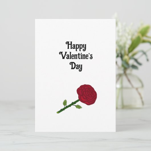 Red Rose Feiertagskarte (Stehend Vorderseite)