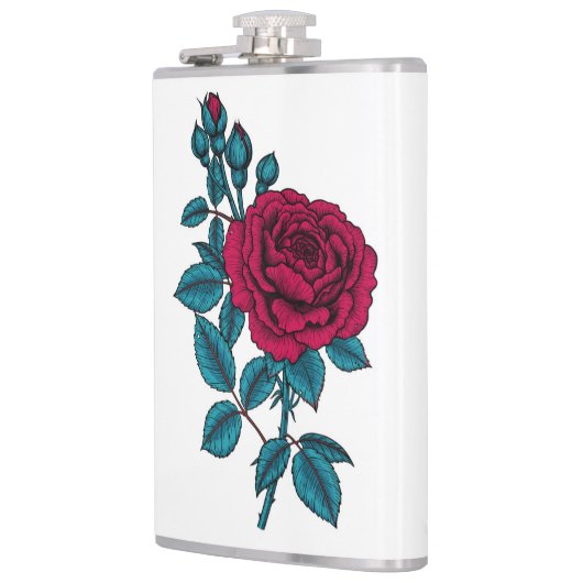 Red Rose Flachmann (Links)