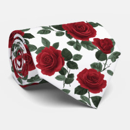 Red Rose Floral Pattern Krawatte
