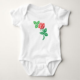 Red Rose Flower Design – Classic Floral Beauty Baby Strampler