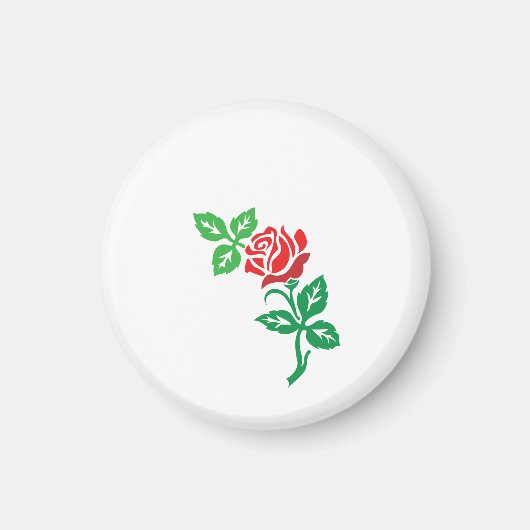 Red Rose Flower Design – Classic Floral Beauty Magnet (Vorne)