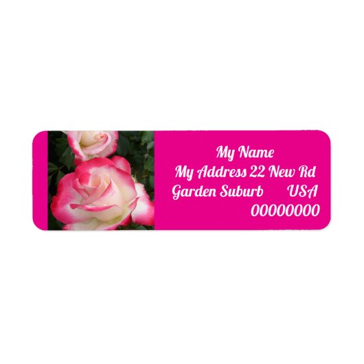 Red Rose Flower Floral Return Address Labels (Vorne)