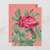 Red Rose Flowers with Green Leaves THANK YOU Postkarte (Vorne/Hinten)