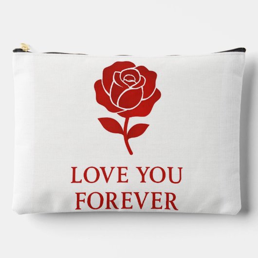 Red Rose Forever Message Soft Romantic Valentine Zubehörtasche (Vorderseite)
