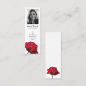 Red Rose Funeral Mini Bookmark Card Visitenkarte (Vorne/Hinten)
