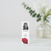 Red Rose Funeral Mini Bookmark Card Visitenkarte (Stehend Vorderseite)
