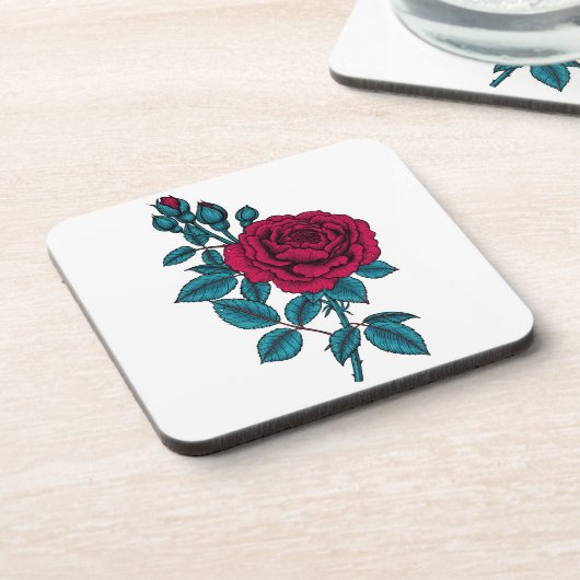 Red Rose Getränkeuntersetzer (Linke Seite)