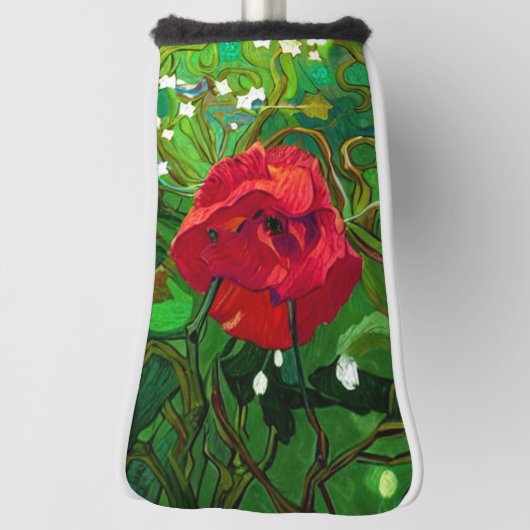 RED ROSE  GOLF HEADCOVER (Rotieren 90)
