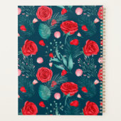 Red Rose & Green Leaves Personalized Planer (Rückseite)