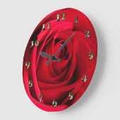 Red Rose Große Wanduhr (Winkel)