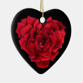 Red Rose Heart Keramik Ornament (Rechts)