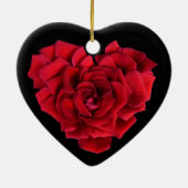 Red Rose Heart Keramik Ornament (Hinten)