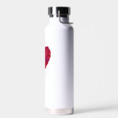 Red Rose Heart Romantic Floral Custom Text Trinkflasche (Links)