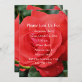 Red Rose In Bloom Floral Einladung (Vorne/Hinten)