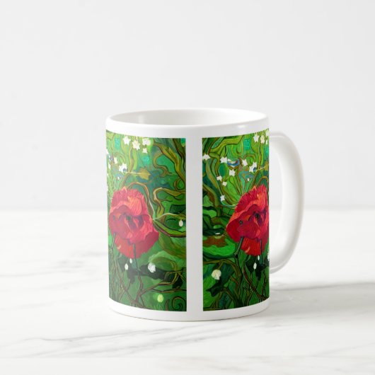 RED ROSE KAFFEETASSE (VorderseiteRechts)