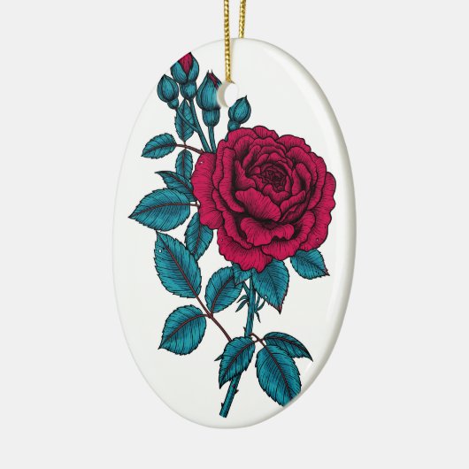 Red Rose Keramik Ornament (Links)