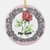 Red Rose Keramik Ornament (Vorne)