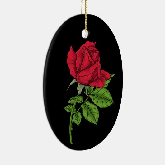 Red Rose Keramik Ornament (Rechts)