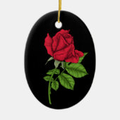 Red Rose Keramik Ornament (Vorne)