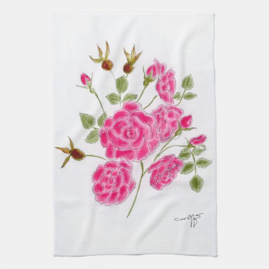Red Rose kitchen tea towel Geschirrtuch (Vertikal)